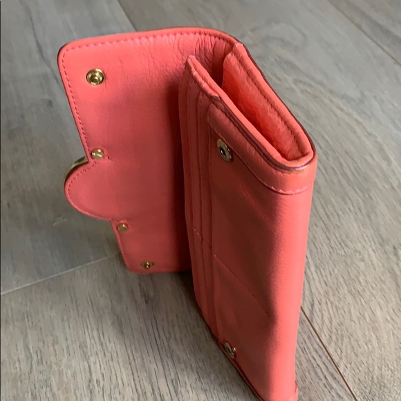 Tory Burch Salmon Pink Leather Wallet - Picture 8 of 12